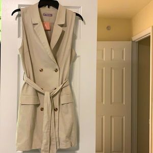 Miss Lola Tan Blazer Dress